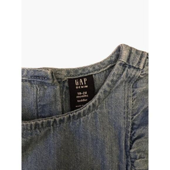 Gap Denim Flutter Sleeve Tank Dress Infant Girls Size 18 - 24 months - Picture 7 of 7